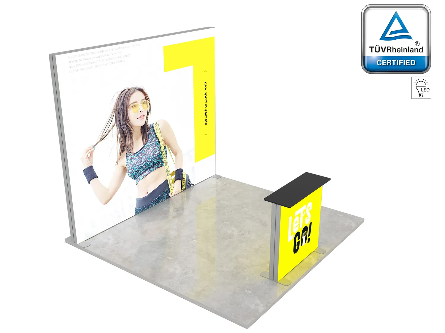 LUNIX™ exhibition booth 9 m² (3x3) peninsula