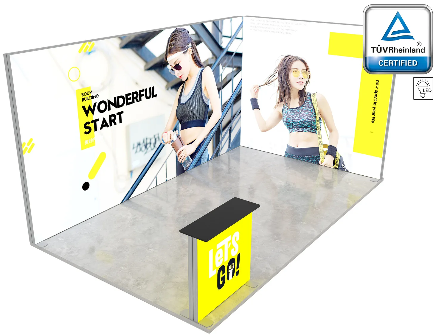 LUNIX™ exhibition booth 15 m² (5x3) corner