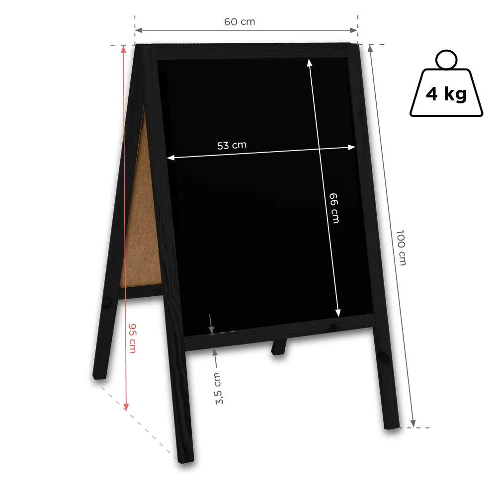 Trotuāra zīme Classic M (60x100 cm) – melanais vārpsta — foto 4