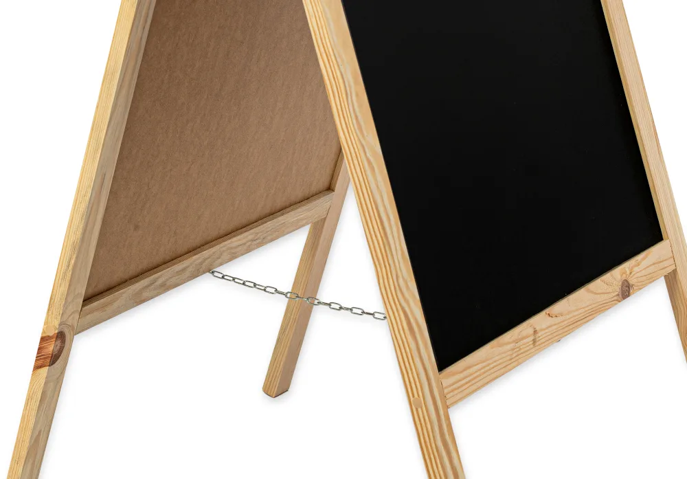 Chalkboard trotuāra zīme Classic S (51x90 cm) – naturala — foto 3