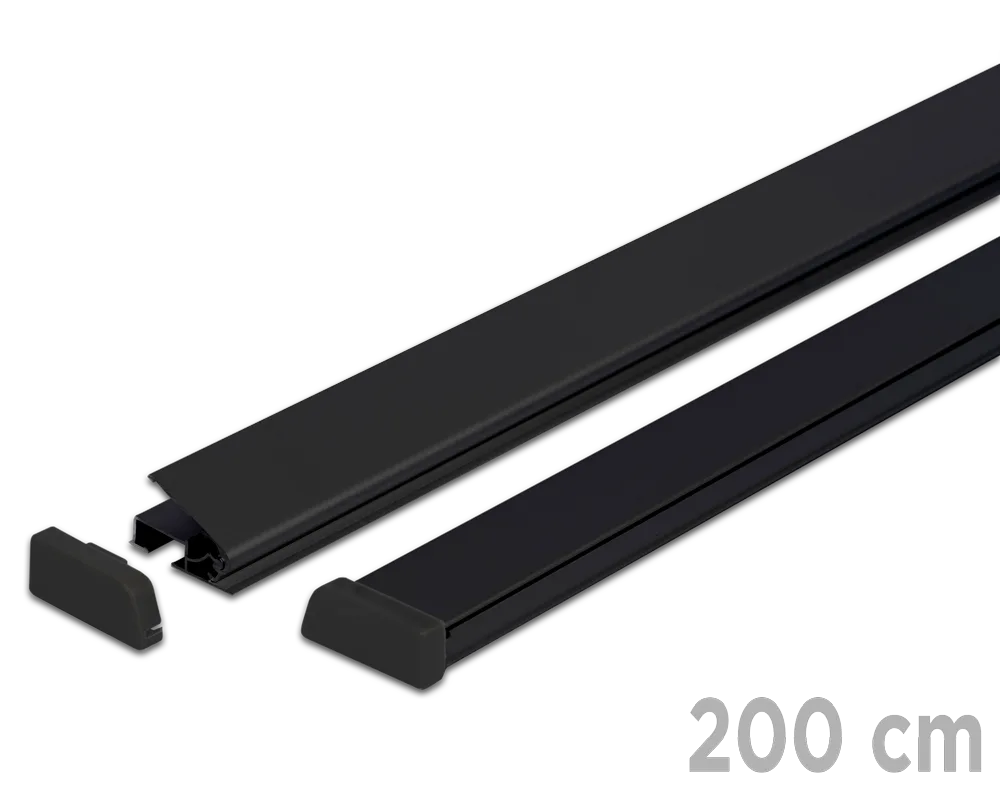 Standard poster rails 200 cm - black