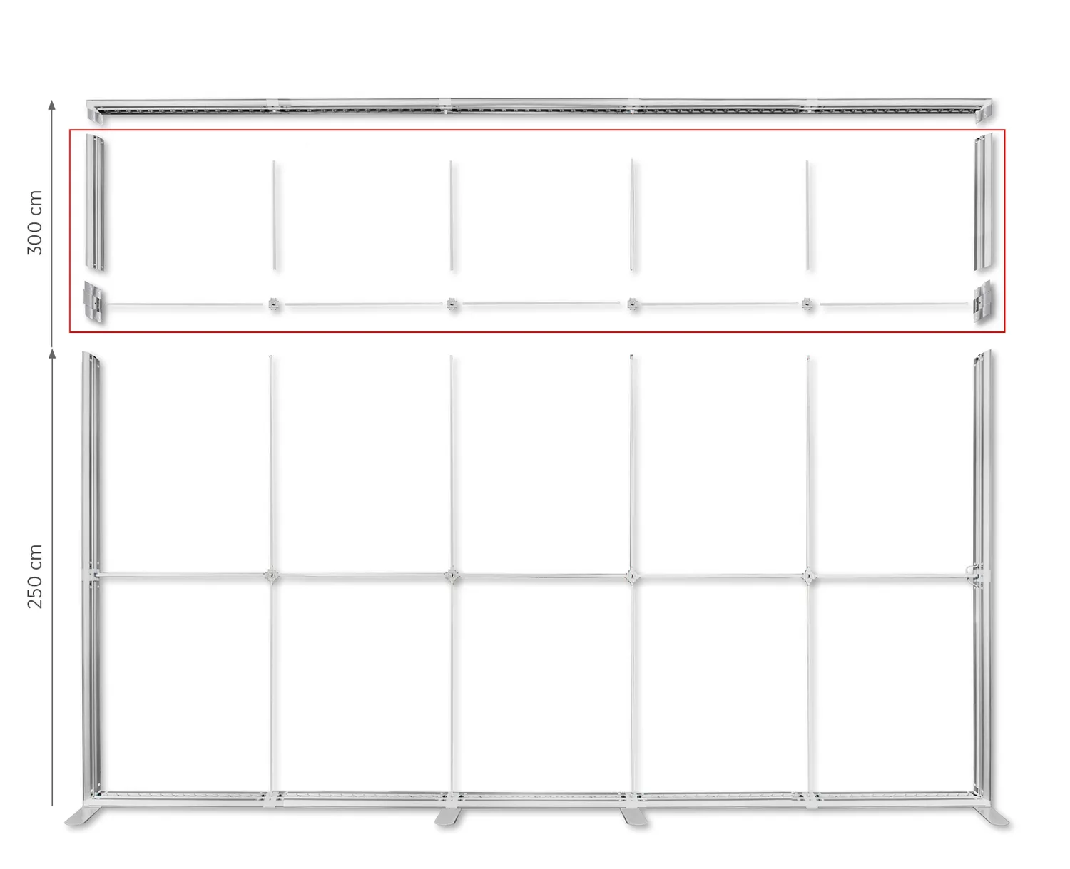 Height increase set for LUNIX™ 500x250 cm