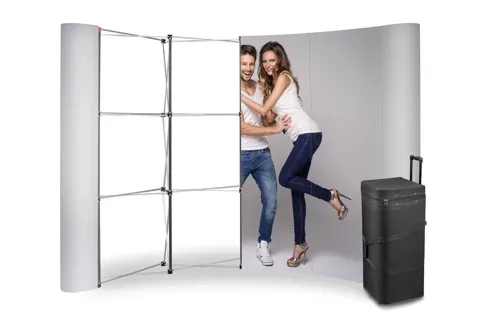 Magnetic Standard Pop Up wall - 3x4, arc, in a trolley case