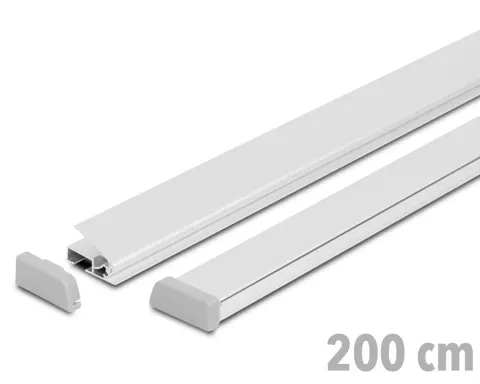 Standard poster rails 200 cm - silver