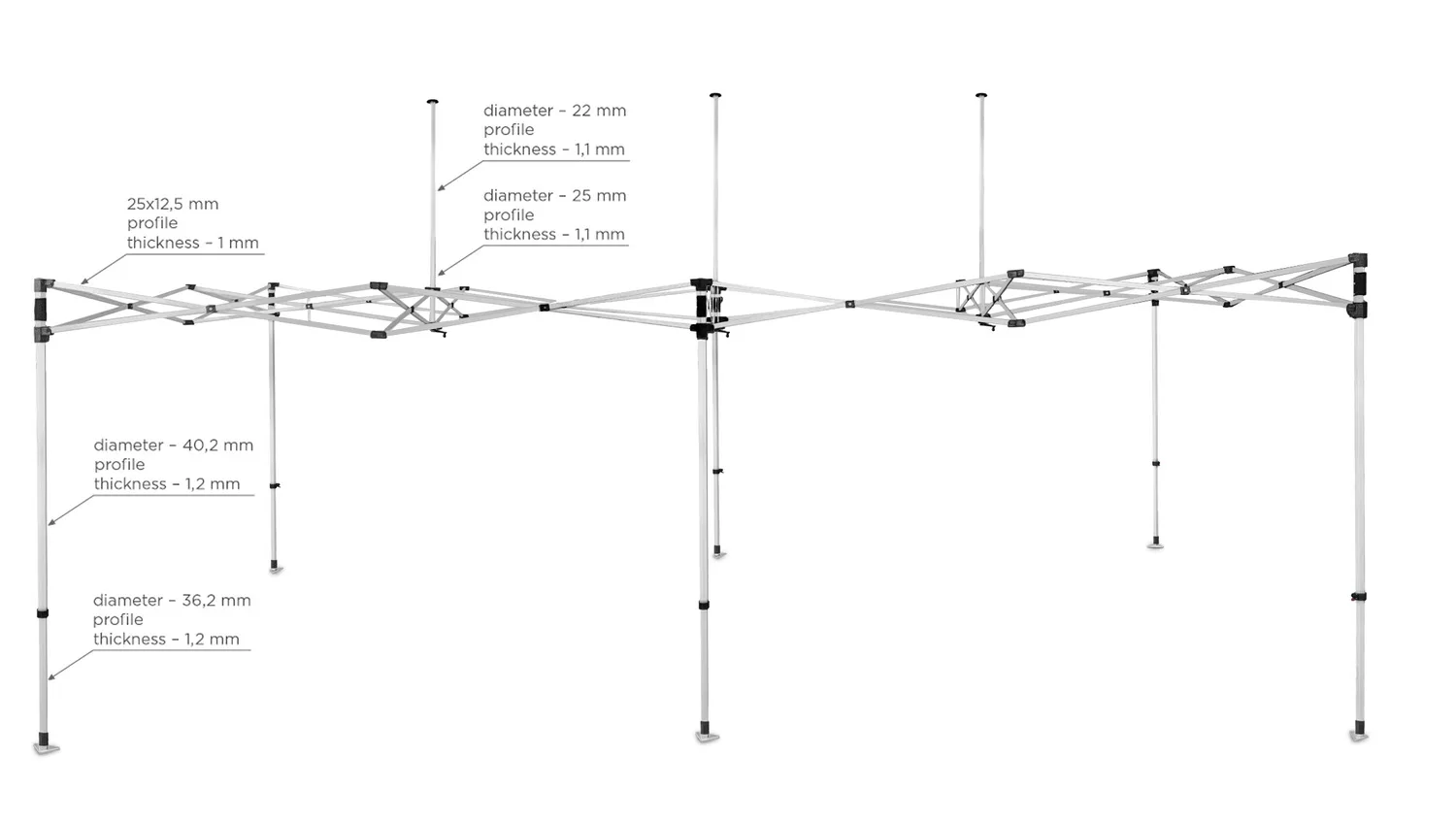 Aluminum tent frame "Everest" 3x6 (in a trolley bag) — foto 10