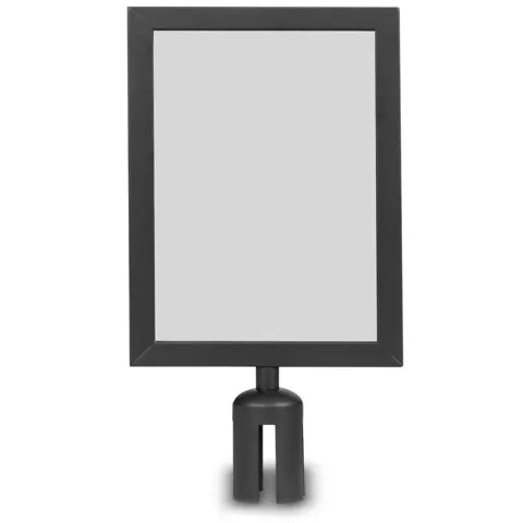 Sign holder A4 for barrier post - black mate