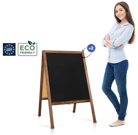 Chalkboard sign Classic M size (60x100 cm) - brown
