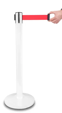 Barrier post "PREMIUM" - WHITE, RED BELT