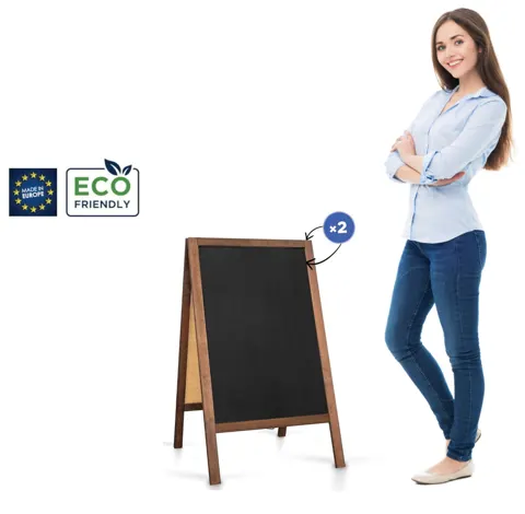 Chalkboard sign Classic S size (51x90 cm) - brown