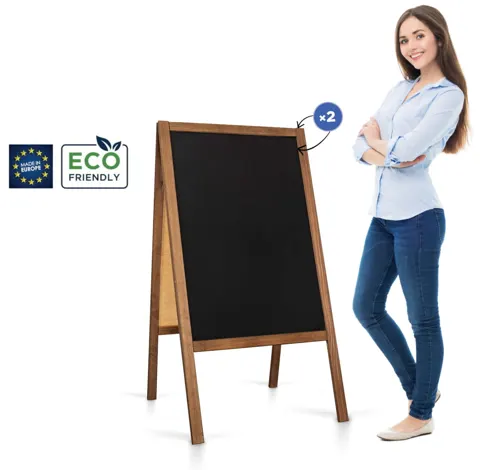 Chalkboard sign Classic L size (61x118 cm) - brown
