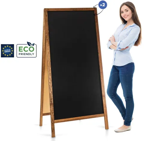 Chalkboard sign Classic XL size (72x160 cm) - brown