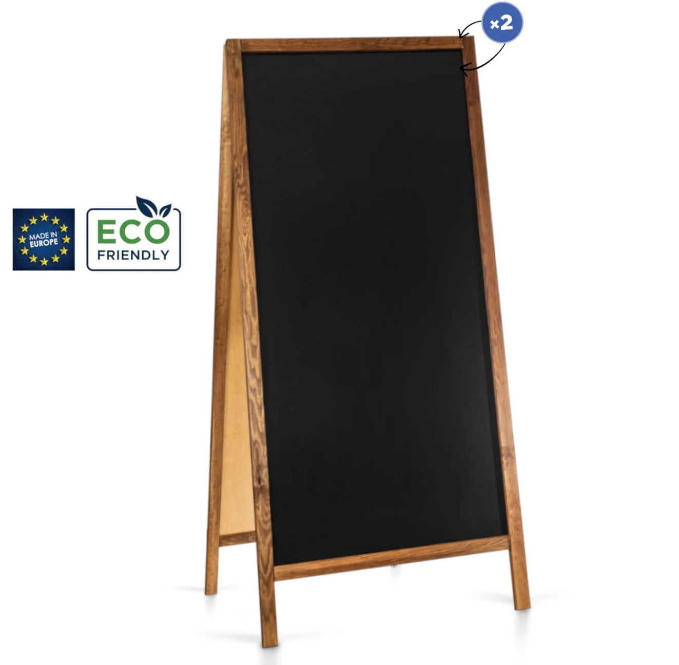 Krītas tāfele Classic XL (72x160 cm) - brūna — foto 6