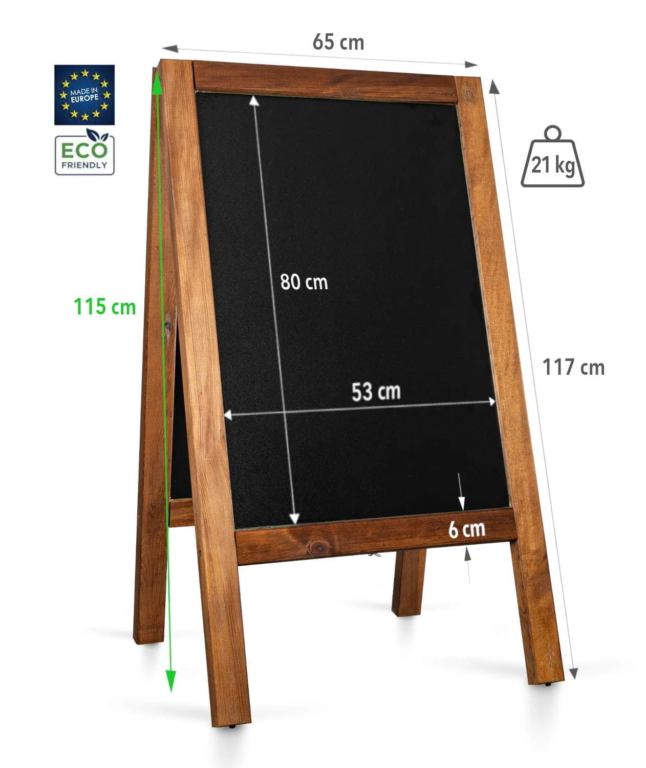 Krītas tāfele PRO (65x118 cm) - pret laikapstākļiem izturīga — foto 8