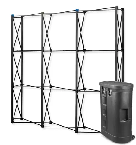 Black Pro Magnetic Pop Up Wall 3x3 straight in a case counter