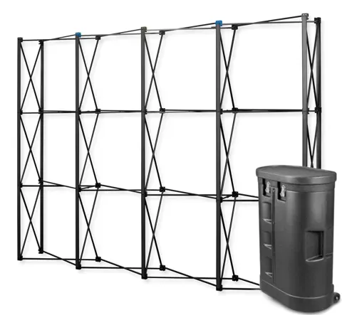 Black Pro Magnetic Pop Up wall 3x4 straight in a case counter