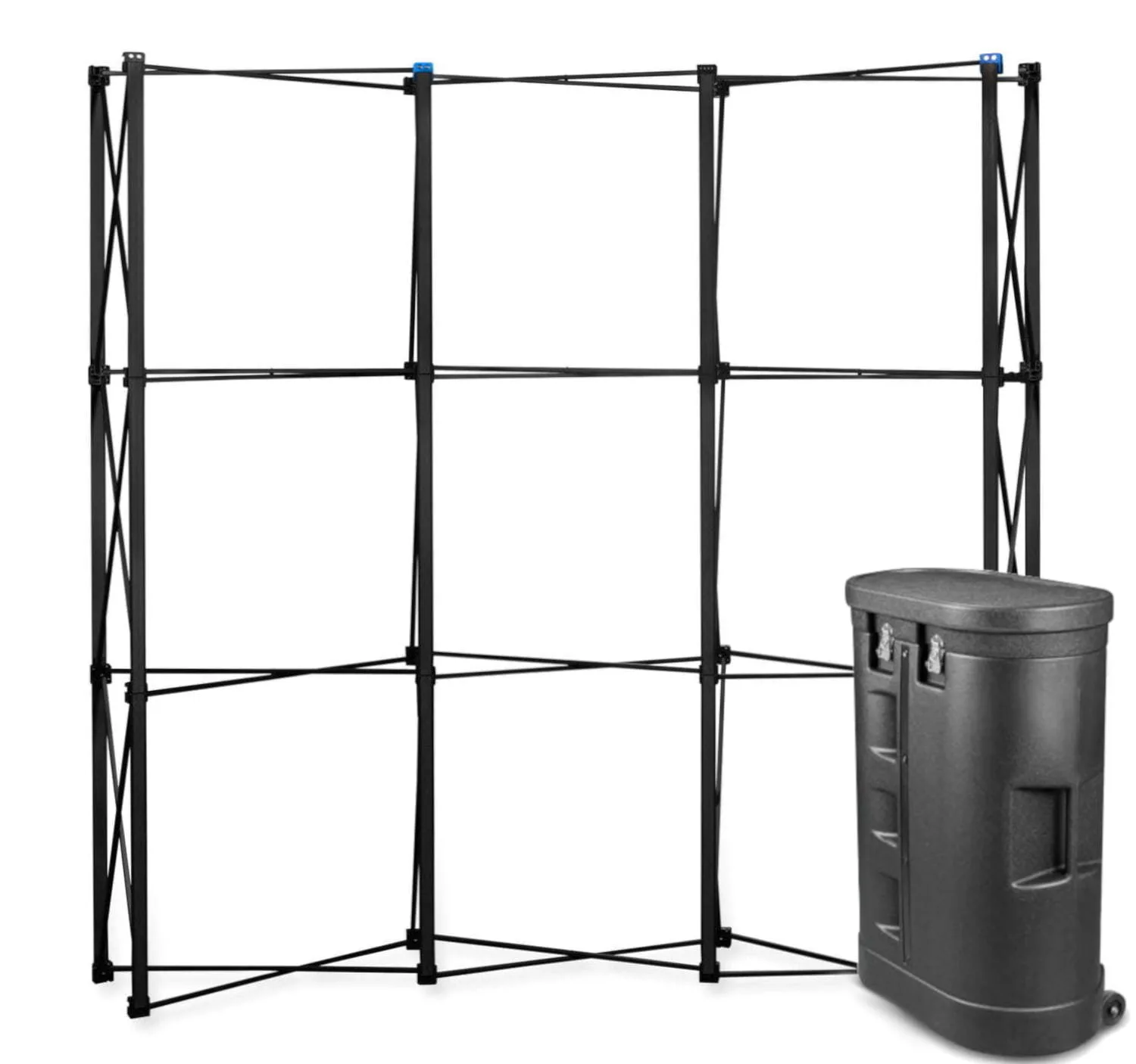 Black Pro Magnetic Pop Up wall 3x3 arc in a case counter