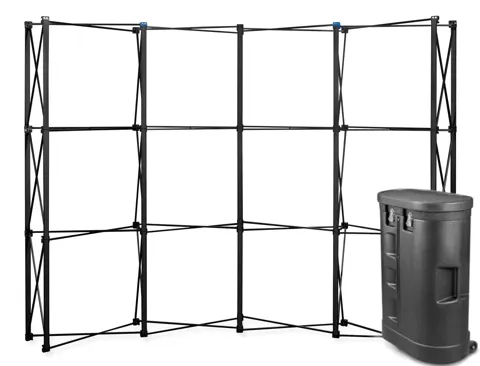 Black Pro Magnetic Pop Up wall 3x4 arc in a case counter