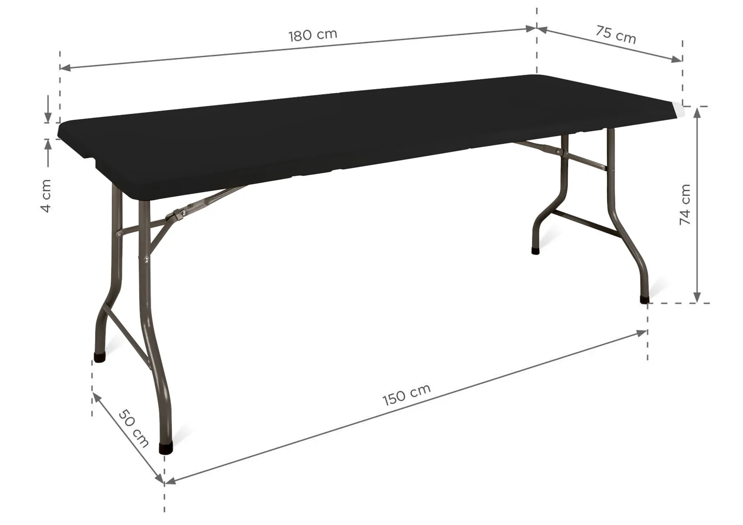 Event table E180 (180x75cm) - black (without printing) — foto 6