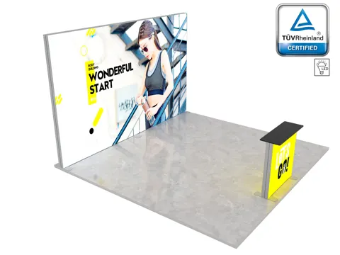 LUNIX™ exhibition booth 16 m² (4x4) peninsula