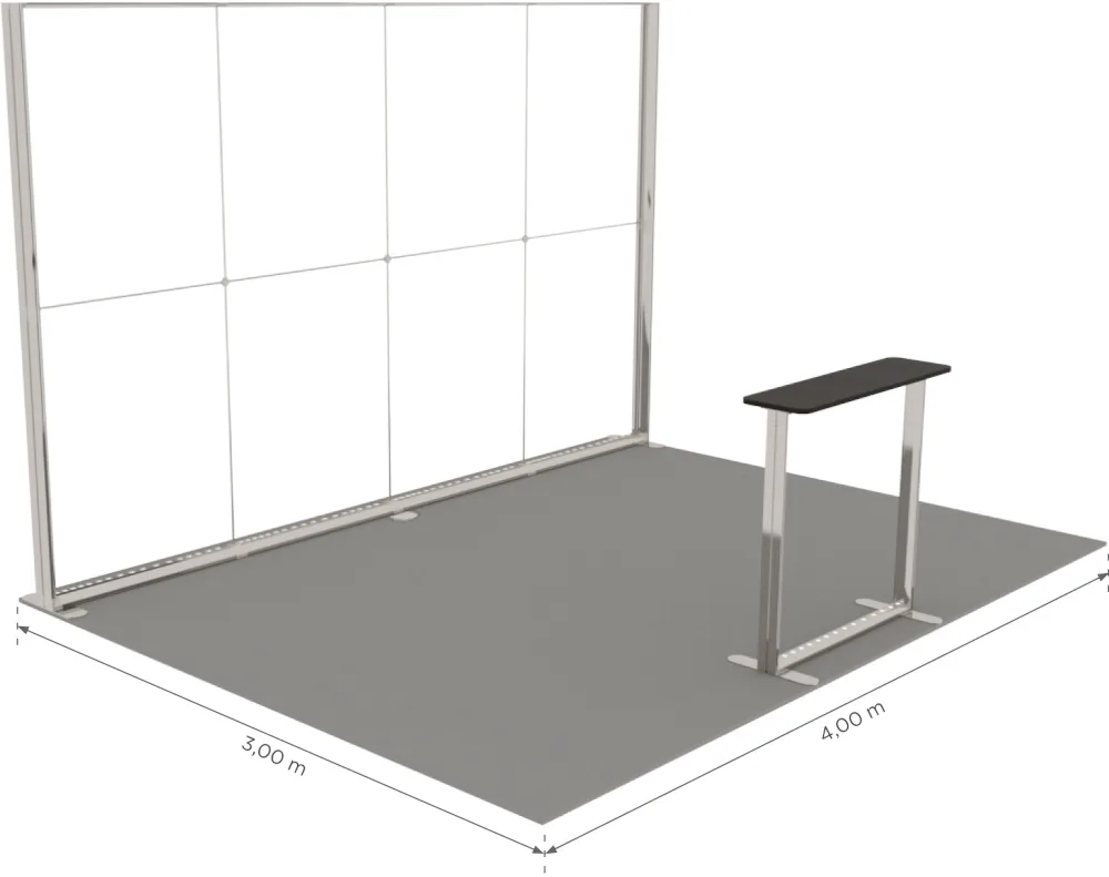 LUNIX™ izstādes stends 12 m² (4x3), pussala — foto 4