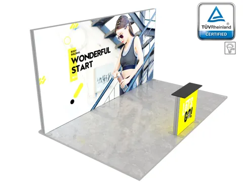 LUNIX™ exhibition booth 15 m² (5x3) peninsula