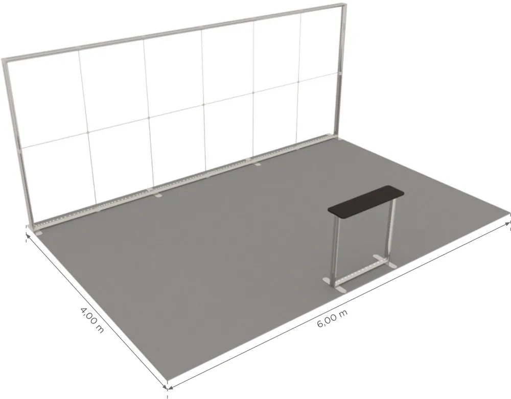 LUNIX™ exhibition booth 24 m² (6x4) peninsula - 1 counter — foto 4