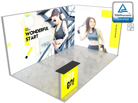 LUNIX™ exhibition booth 15 m² (5x3) corner