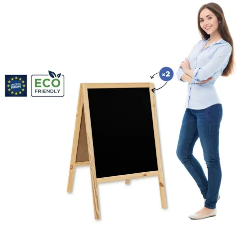 Chalkboard sign Classic M (60x100 cm) - natural