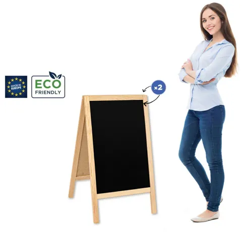 Chalkboard sign Classic S (51x90 cm) - natural