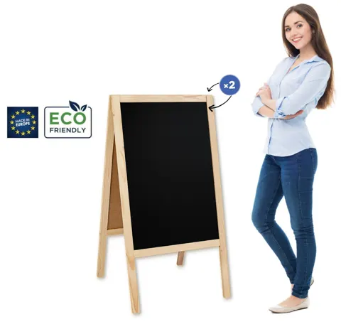 Chalkboard sign Classic L (61x118 cm) - natural