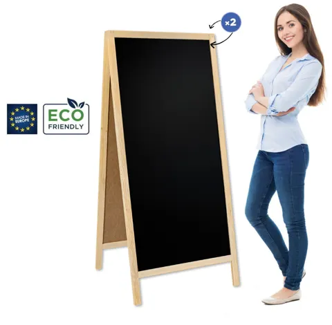 Chalkboard sign Classic XL (72x160 cm) - natural