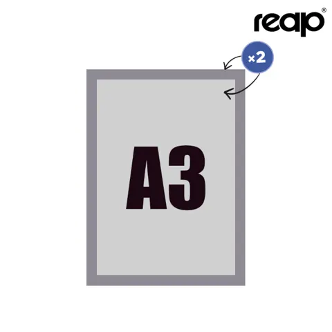 Reverse magnetic frame A3 - silver