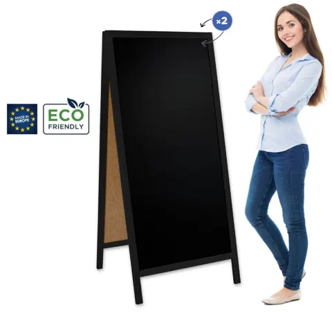 Chalkboard sign Classic XL (72x160 cm) - black