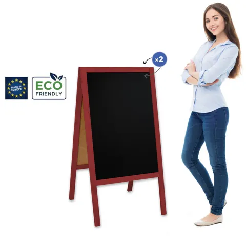Chalkboard sign Classic L (61x118 cm) - red
