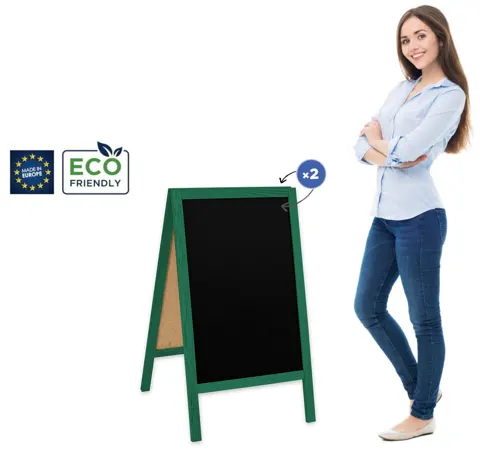 Chalkboard sign Classic S (51x90 cm) - green