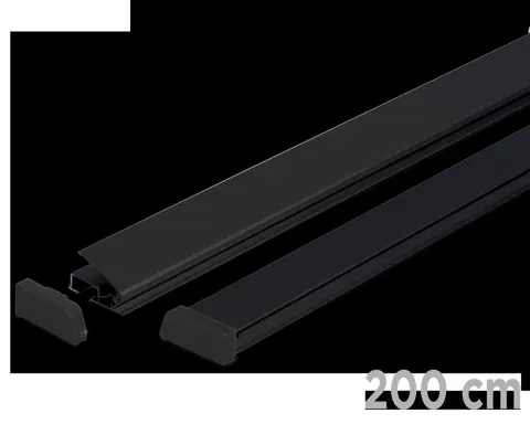 Standard poster rails 200 cm - black