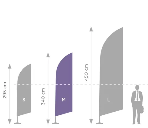 Tube Feather flagpole M - 3,40 m in a string bag