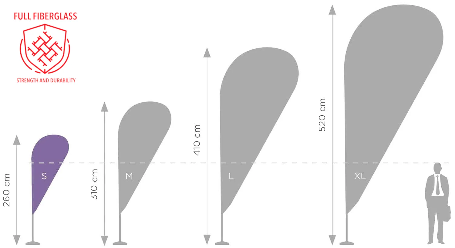 Standard Plus karoga kājs "S" - 290 cm